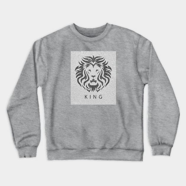 'KING' Lion Head - Grey Crewneck Sweatshirt by sleepingdogprod